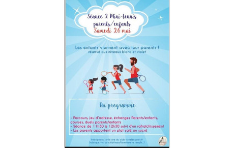 Séance mini tennis parents/enfants n°2