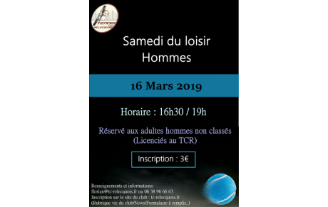 SAMEDI DU LOISIR HOMMES 