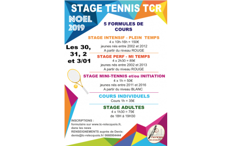 STAGES VACANCES DE NOËL 2019 