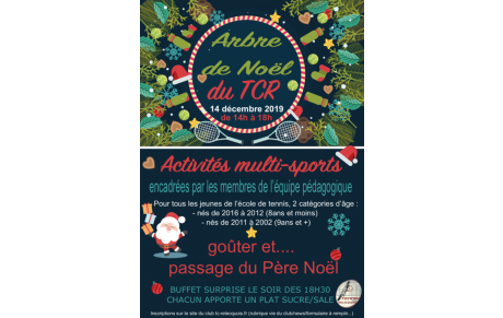 ARBRE DE NOËL TCR (inscriptions jusqu'au 11/12/2019) 