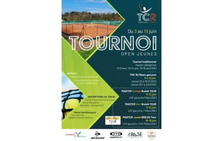 TOURNOI OPEN JEUNES TCR + Master Breizh Tour 2022 