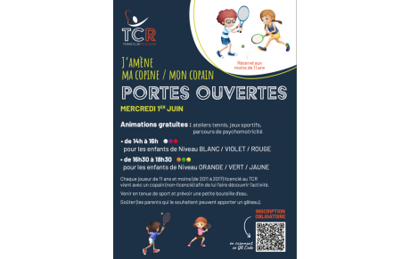 PORTES OUVERTES TCR 11ans et moins : 1/06/22
